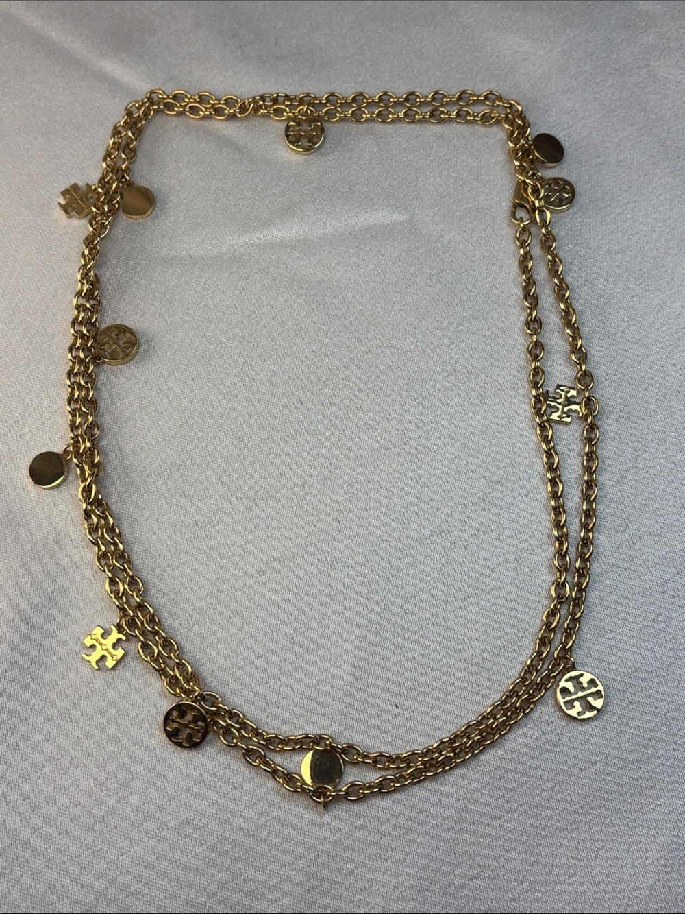 Tory Burch Gold Chain Necklace with Logo Discs - Picture 5 of 5
